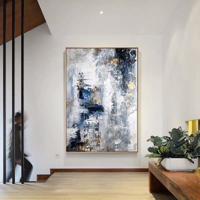 Hand Painted Paintings On Canvas Black And White Minimalism Decor - Image 6