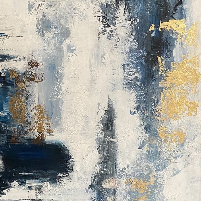 Hand Painted Paintings On Canvas Black And White Minimalism Decor - Image 3