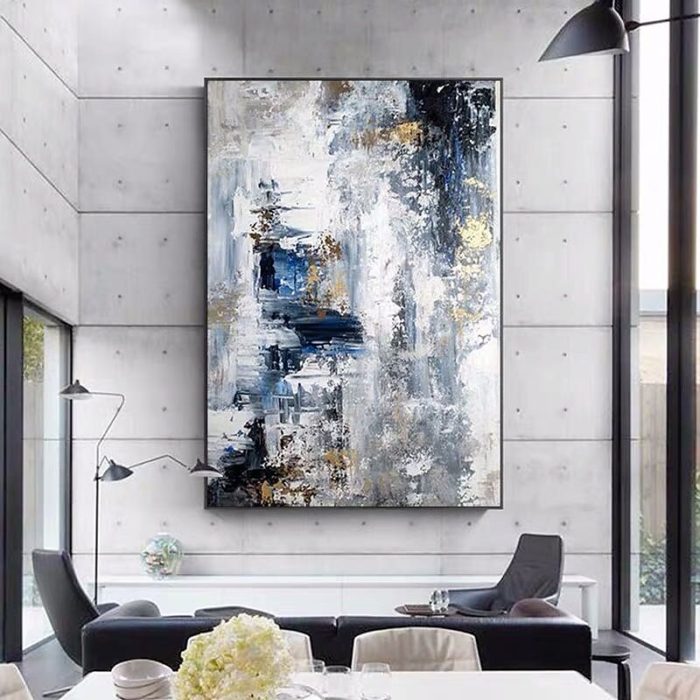 Hand Painted Paintings On Canvas Black And White Minimalism Decor