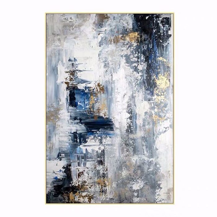 Hand Painted Paintings On Canvas Black And White Minimalism Decor - Image 2