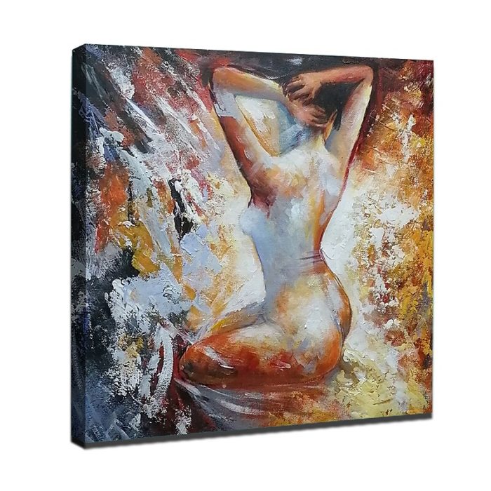 Hand Painted Sexy Nude Woman Back Painting For Leisure Area - Image 3