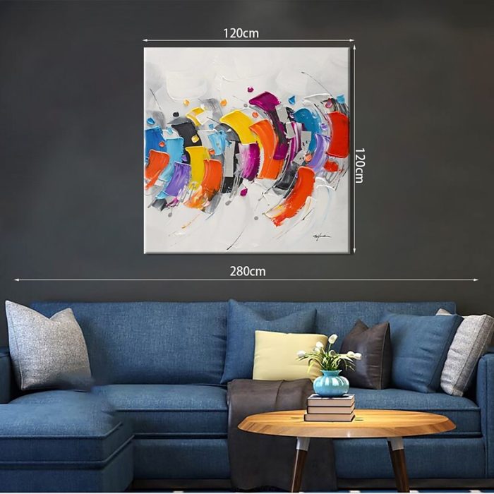 Hand Painted Thick Acrylic Wall Art Abstract Square Oil Painting