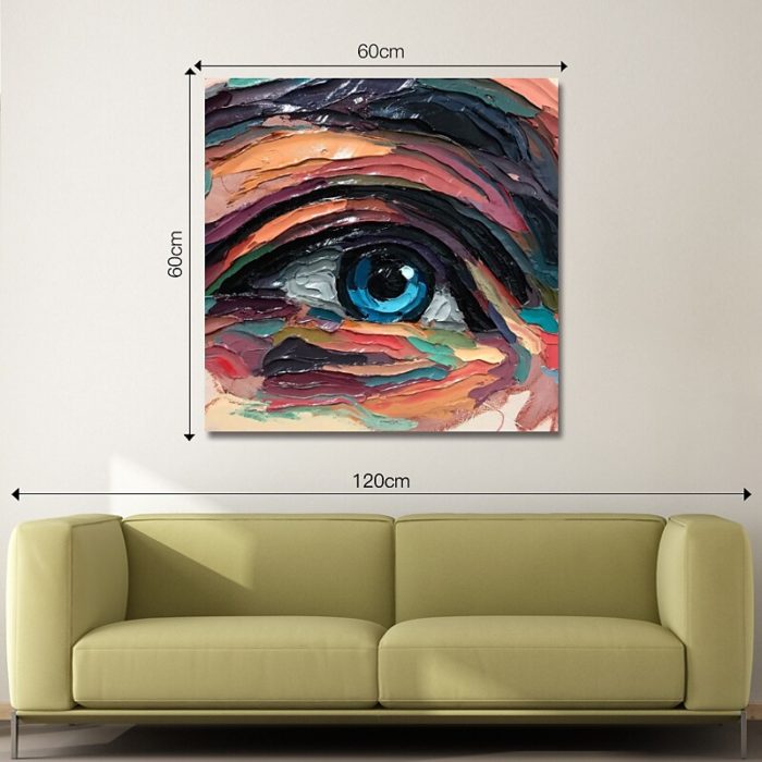 Handmade Large Eye Oil Painting Portrait Canvas Wall Art