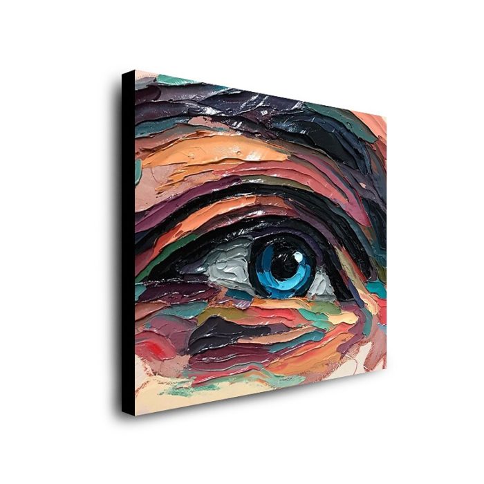 Handmade Large Eye Oil Painting Portrait Canvas Wall Art - Image 3