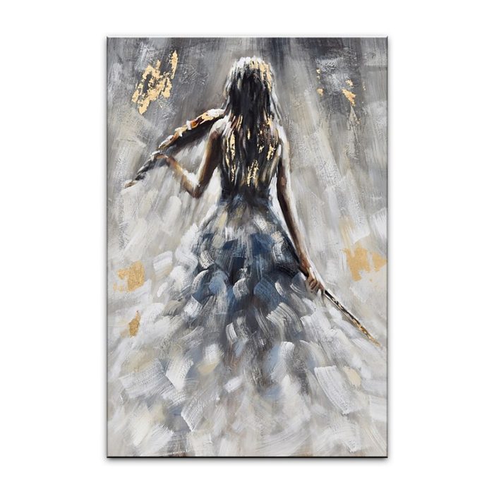 Lady Back Oil Painting On Canvas Violinist Wall Art Home Decor - Image 2