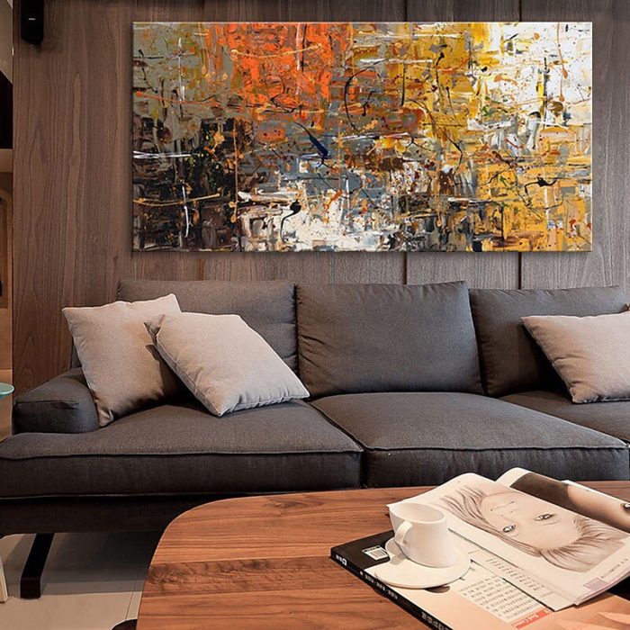 Large Handmade Abstract Oil Painting Decor Living Room Bedroom