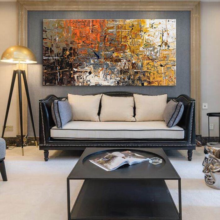 Large Handmade Abstract Oil Painting Decor Living Room Bedroom - Image 4