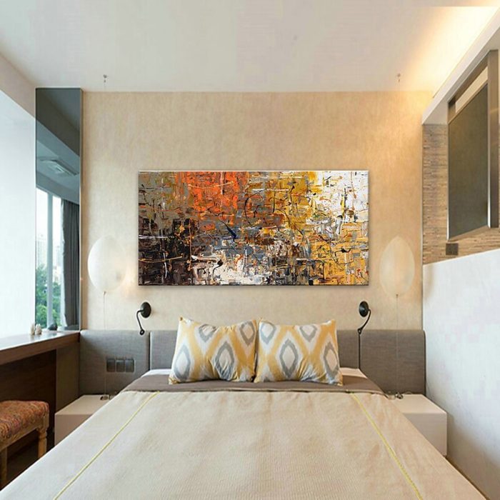 Large Handmade Abstract Oil Painting Decor Living Room Bedroom - Image 5