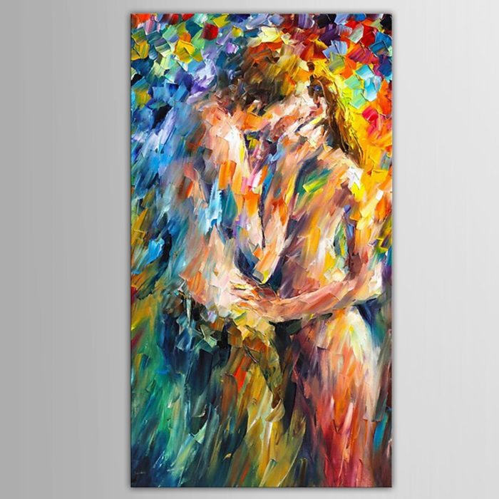Last Kiss Oil Painting Palette Knife Multicolor Wall Art Decor - Image 2