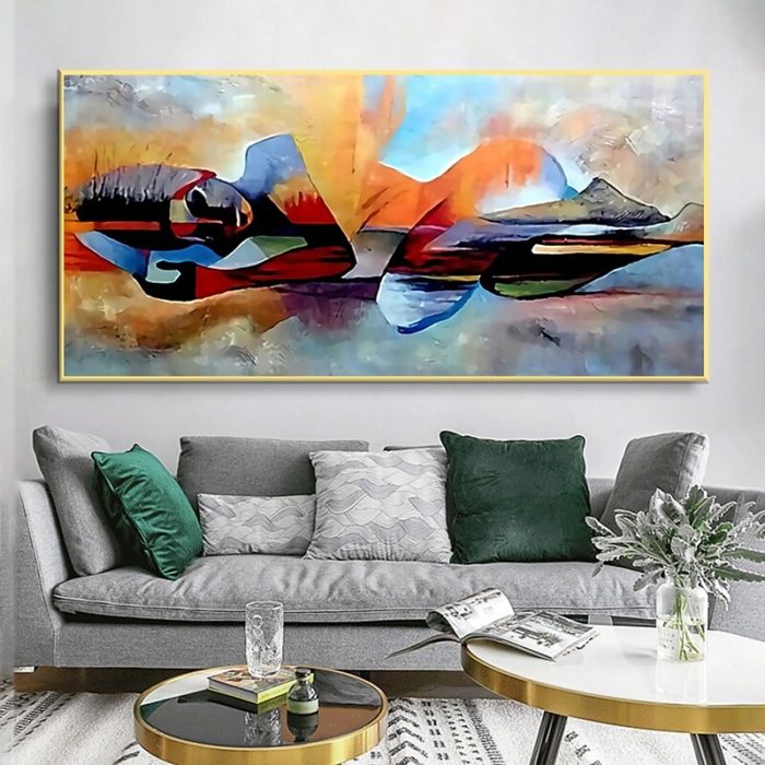 Lord Buddha Oil Painting On Canvas Religious Wall Art Over Sofa