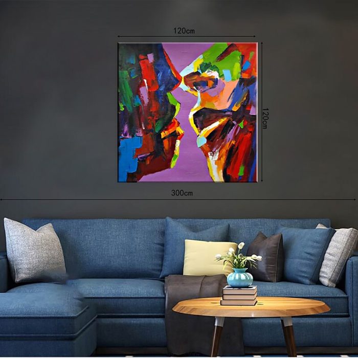 Love Kiss Canvas Wall Art Modern Abstract Decoration For Home