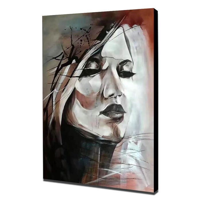 Mintura Portrait Of Woman Painting Modern Abstract Artwork Decor - Image 4