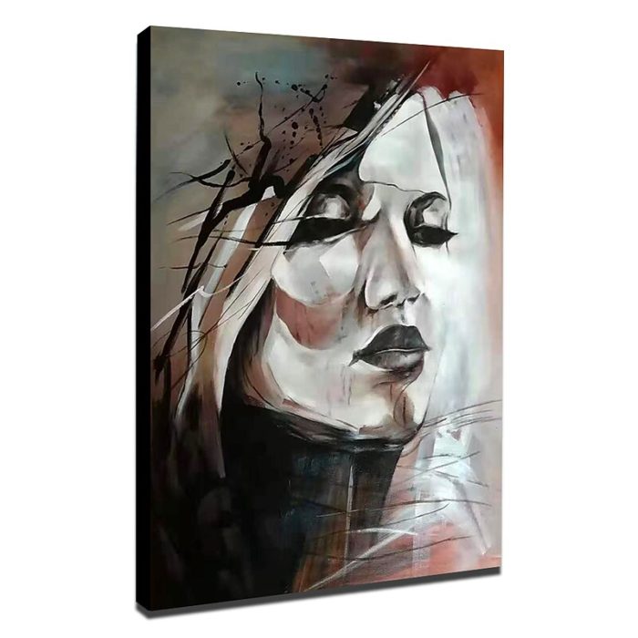 Mintura Portrait Of Woman Painting Modern Abstract Artwork Decor - Image 3