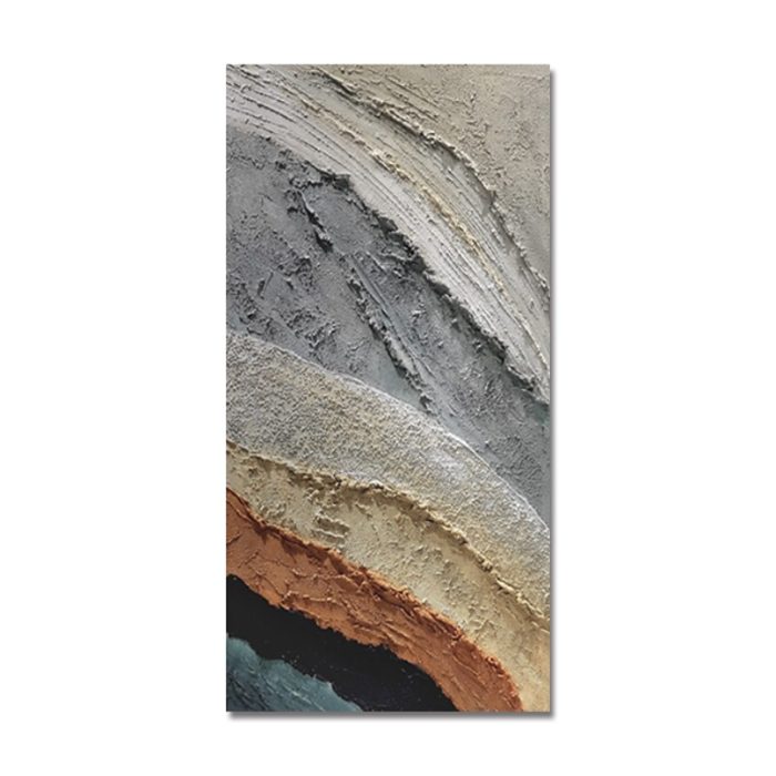 Modern Abstract Hand Painted Canvas Wall Art Vertical Painting - Image 2