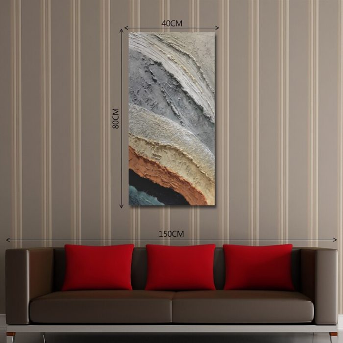 Modern Abstract Hand Painted Canvas Wall Art Vertical Painting - Image 8