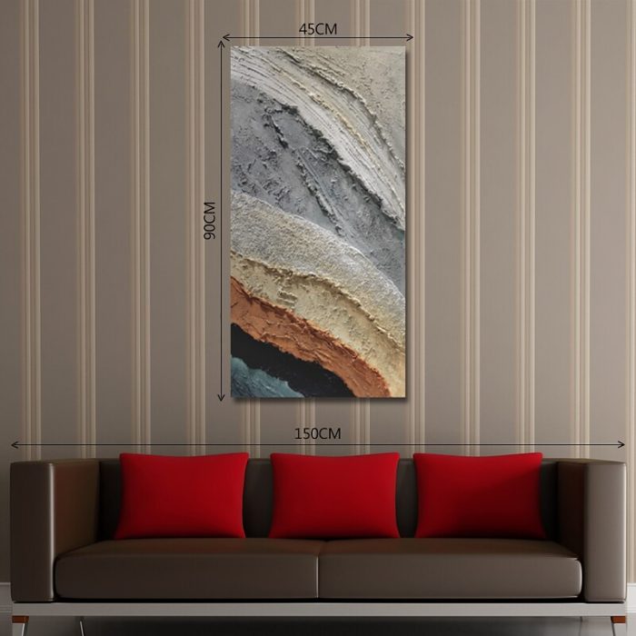 Modern Abstract Hand Painted Canvas Wall Art Vertical Painting - Image 7