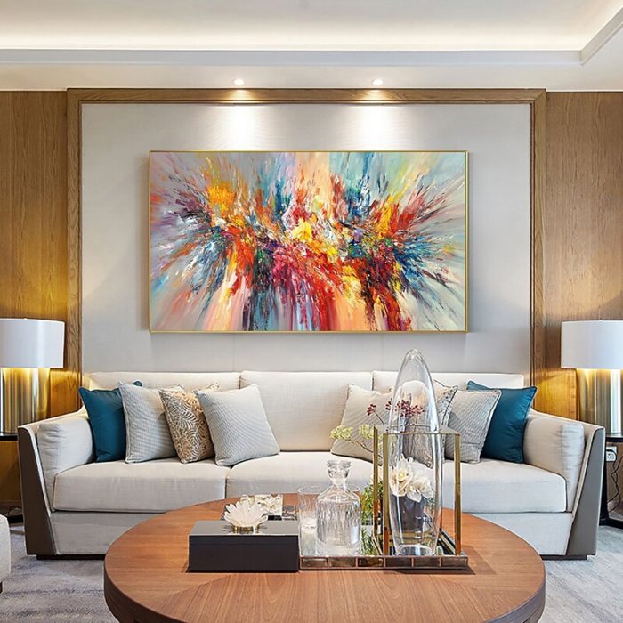 Modern Abstract Hand Painted Unframed Oil Painting For Home Wall - Image 5