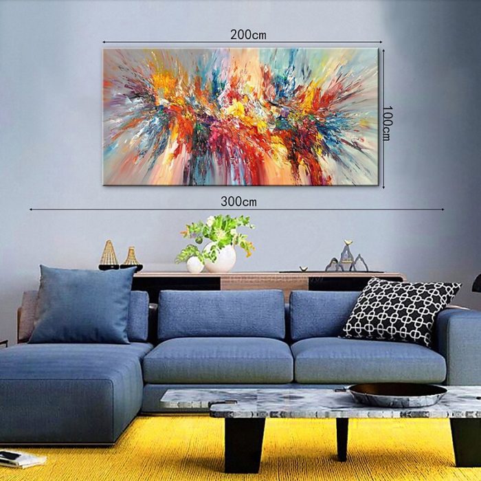 Modern Abstract Hand Painted Unframed Oil Painting For Home Wall