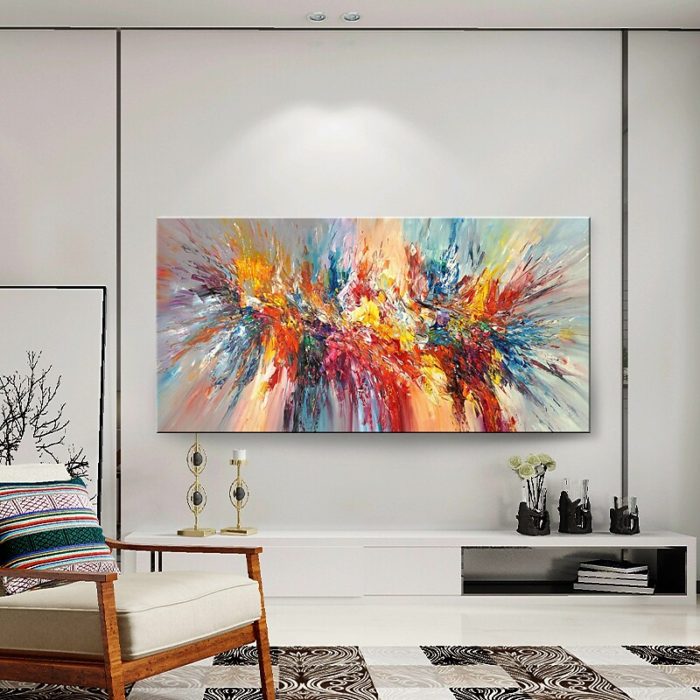 Modern Abstract Hand Painted Unframed Oil Painting For Home Wall - Image 6