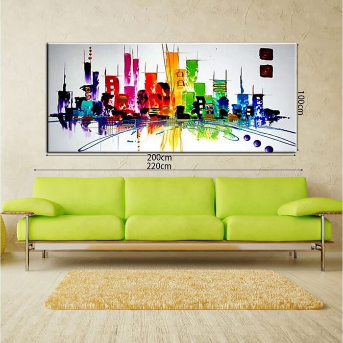 Modern Colorful City Painting Landscape Canvas Wall Art Decoration