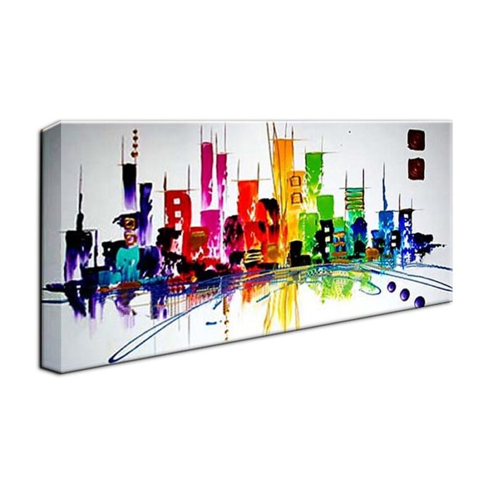 Modern Colorful City Painting Landscape Canvas Wall Art Decoration - Image 3