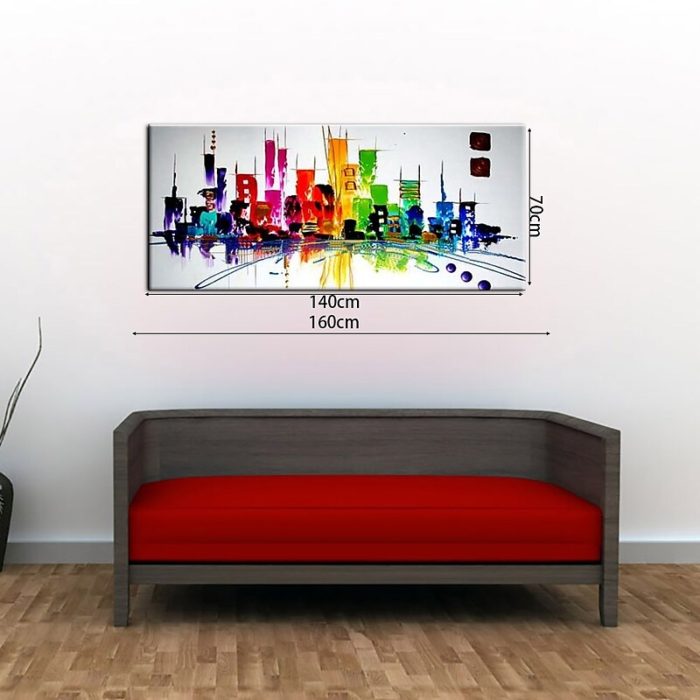 Modern Colorful City Painting Landscape Canvas Wall Art Decoration - Image 7