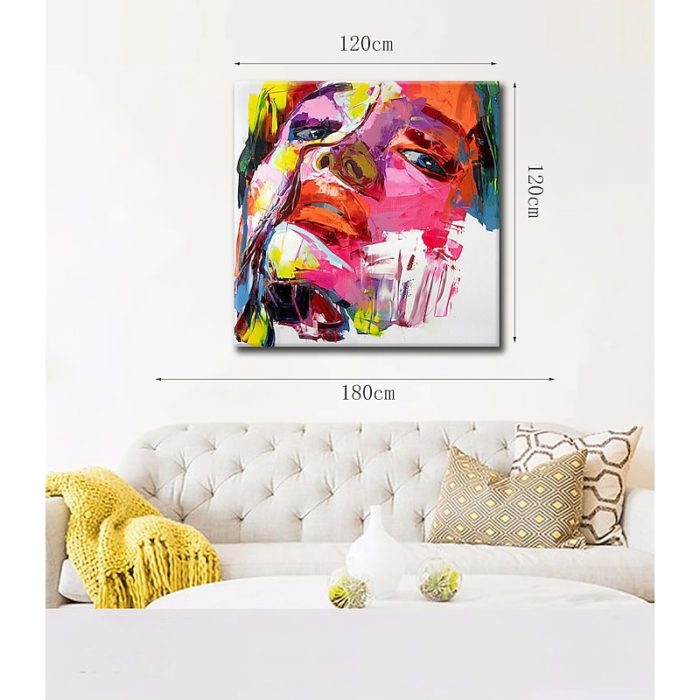 Modern Face Canvas Oil Paintings Palette Knife Portrait Canvas Art