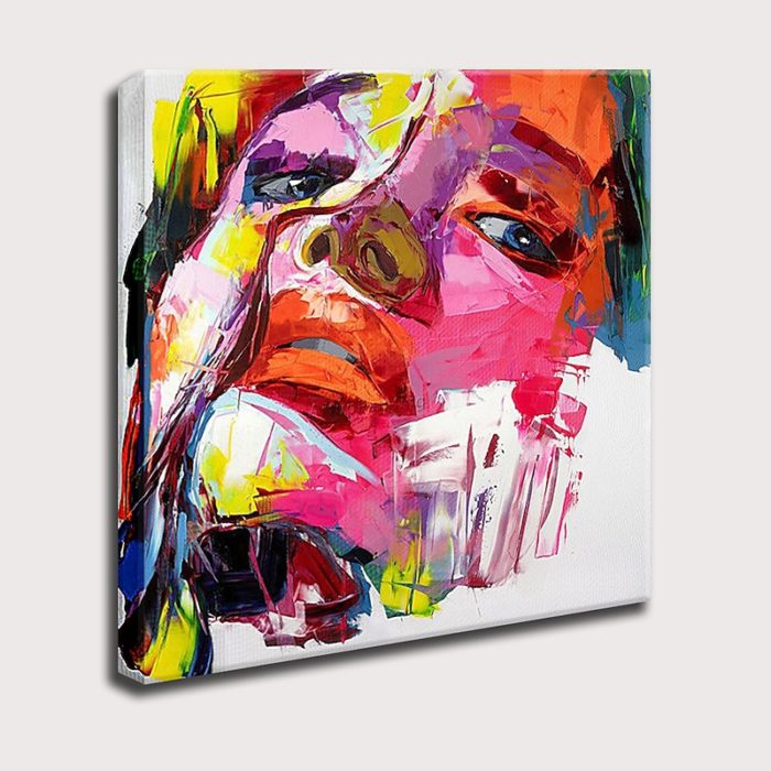 Modern Face Canvas Oil Paintings Palette Knife Portrait Canvas Art - Image 3