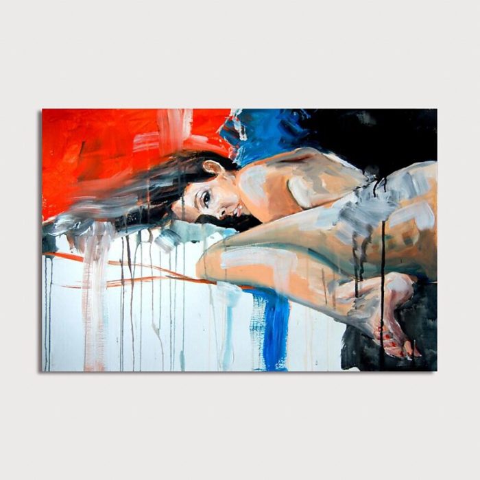 Modern Figure Oil Painting Fine Arts Sexy Girl Decoration For Home - Image 2
