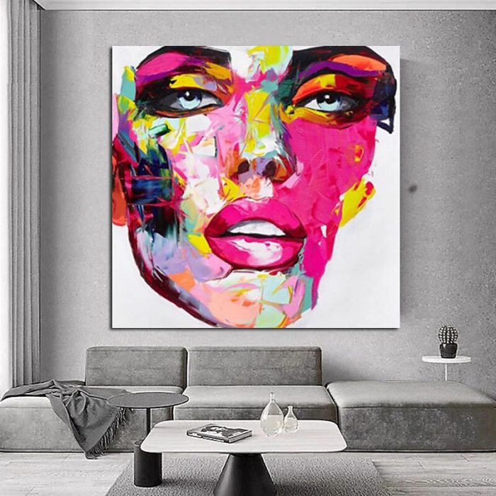 Modern Half Face Figures Paintings Portrait Home Decorations