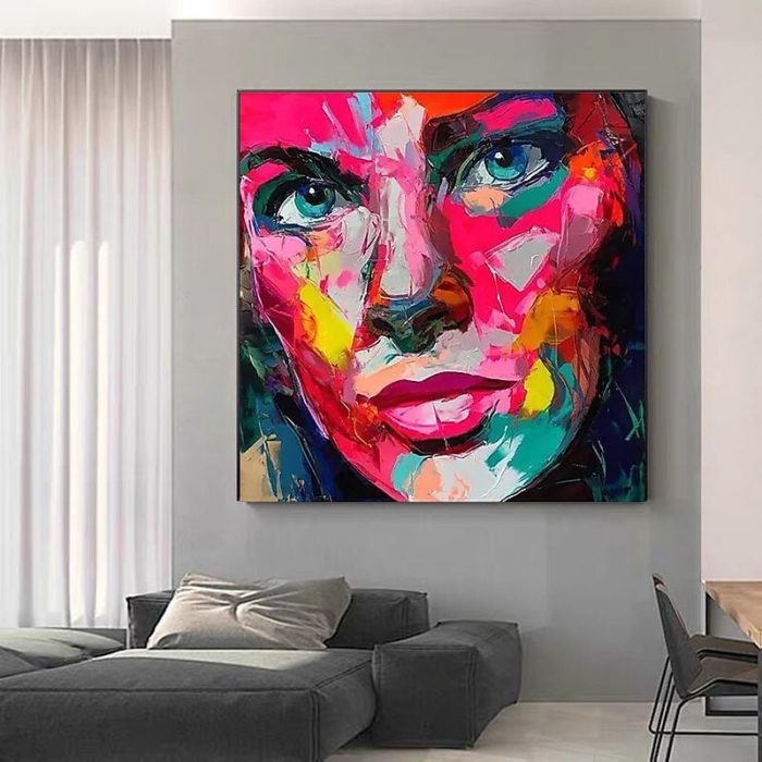 Original Knife Portrait Face Figure Painting Decorations For Home - Image 4