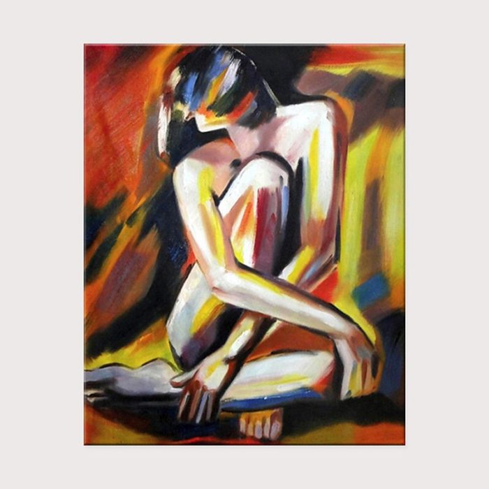 Original Lady Nude Hand Painted Oil Painting Decor Bedroom Wall - Image 2