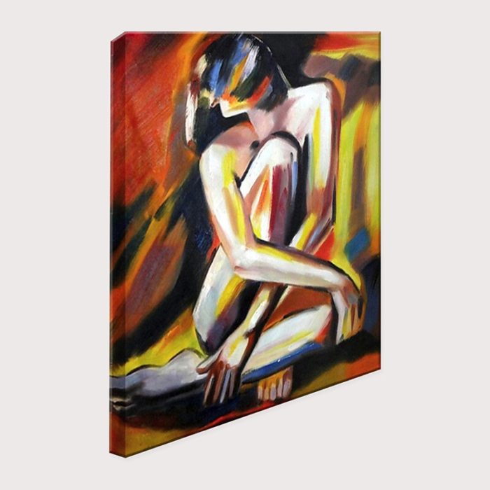 Original Lady Nude Hand Painted Oil Painting Decor Bedroom Wall - Image 3