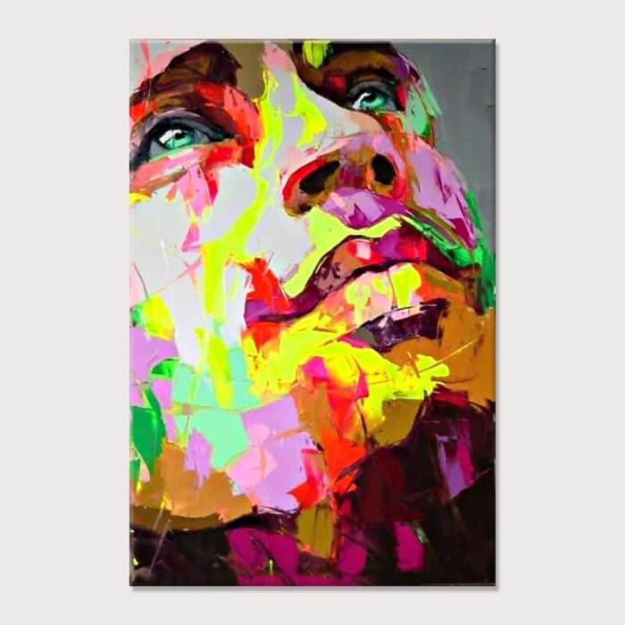 Original Oil Painting On Canvas Man Face Characters Artwork Decor - Image 2