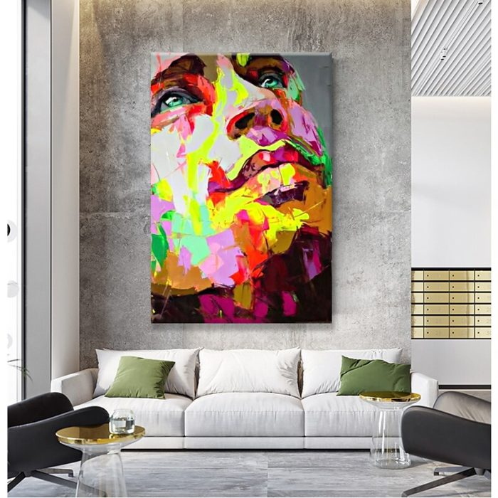 Original Oil Painting On Canvas Man Face Characters Artwork Decor