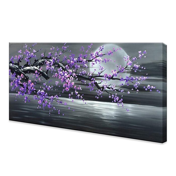 Plum Blossom Tree Painting Sea Landscape Abstract Artwork Decor - Image 4