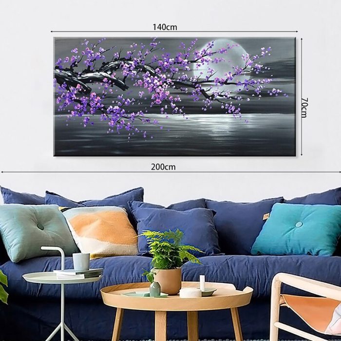 Plum Blossom Tree Painting Sea Landscape Abstract Artwork Decor - Image 5