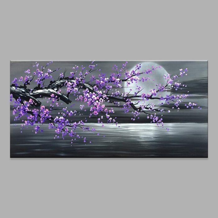 Plum Blossom Tree Painting Sea Landscape Abstract Artwork Decor - Image 2