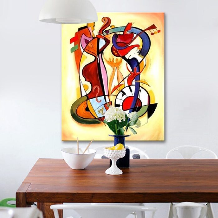 Pop Art Painting For Living Room 100% Handmade Abstract Decorative - Image 5