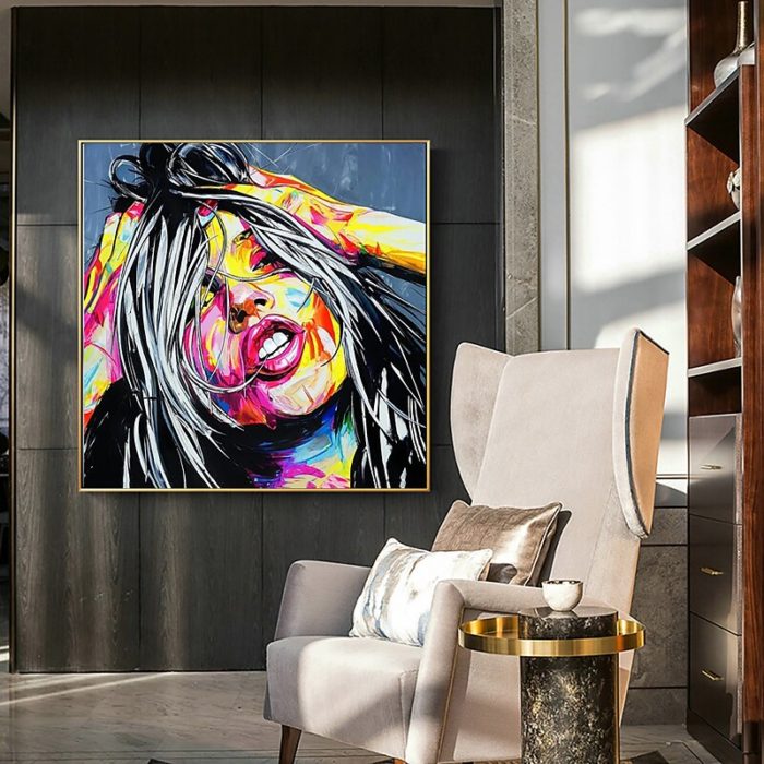 Pop Art Portrait Painting Acrylic Faces Original Canvas Wall Art