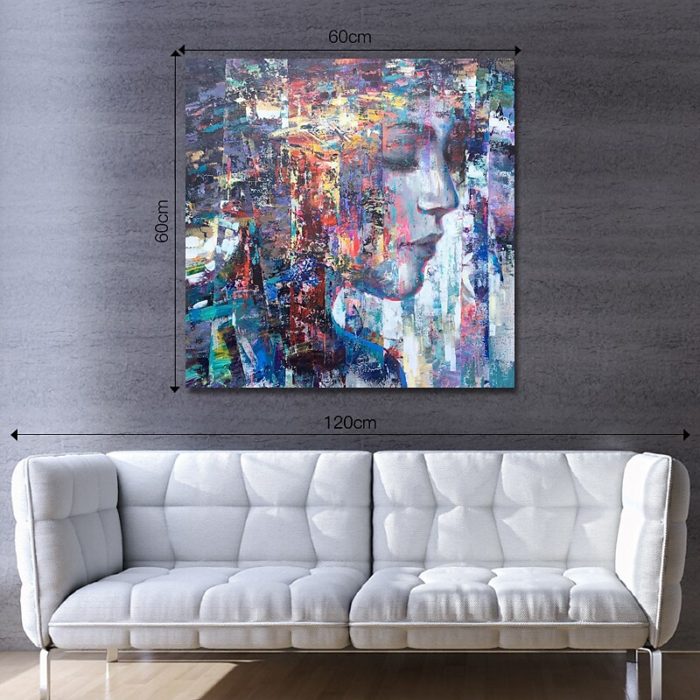 Portrait Face Palette Knife Oil Paintings Dark-Tone Painting