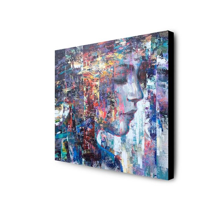 Portrait Face Palette Knife Oil Paintings Dark-Tone Painting - Image 4
