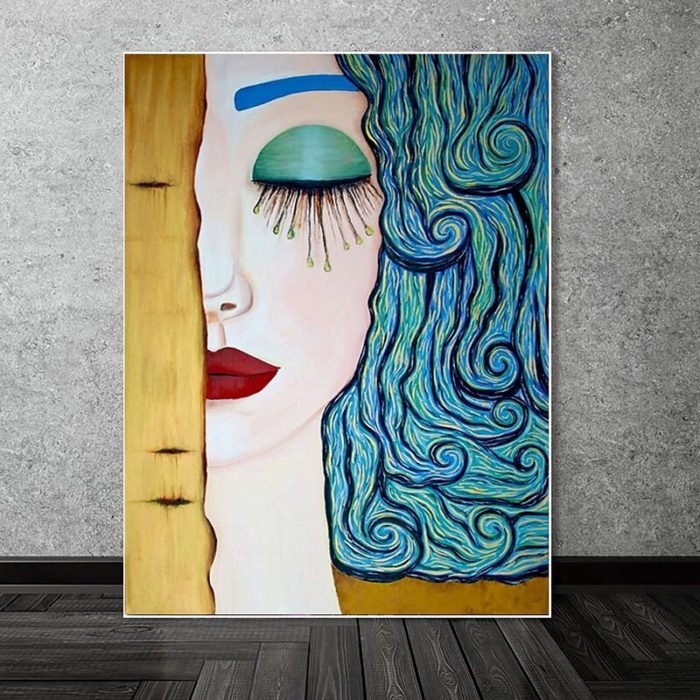 Portrait Oil Painting Pop Art For Living Room Handmade Artwork - Image 4