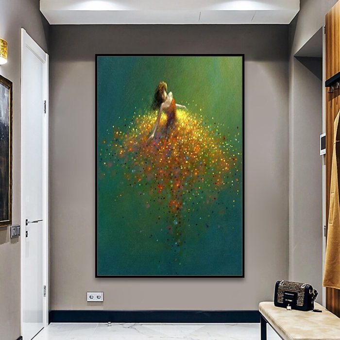 Portrait Painting Mystical Female Elves Canvas Art Decor Hallway