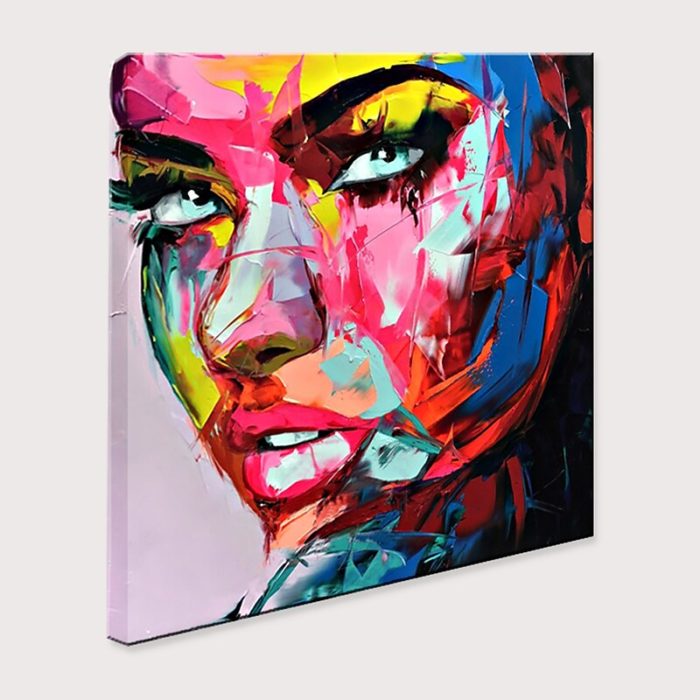 Portrait Palette Painting Lady Face Figures Square Wall Art Decor - Image 3