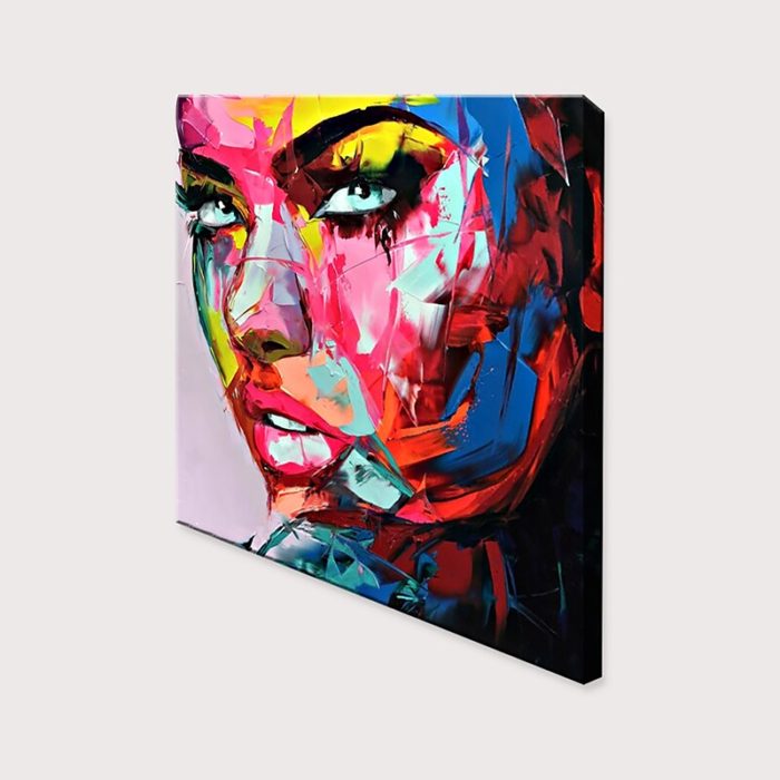 Portrait Palette Painting Lady Face Figures Square Wall Art Decor - Image 4