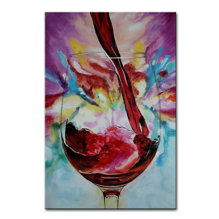 Super Large Red Wine Glass And Wine Canvas Painting Home Decor - Image 2