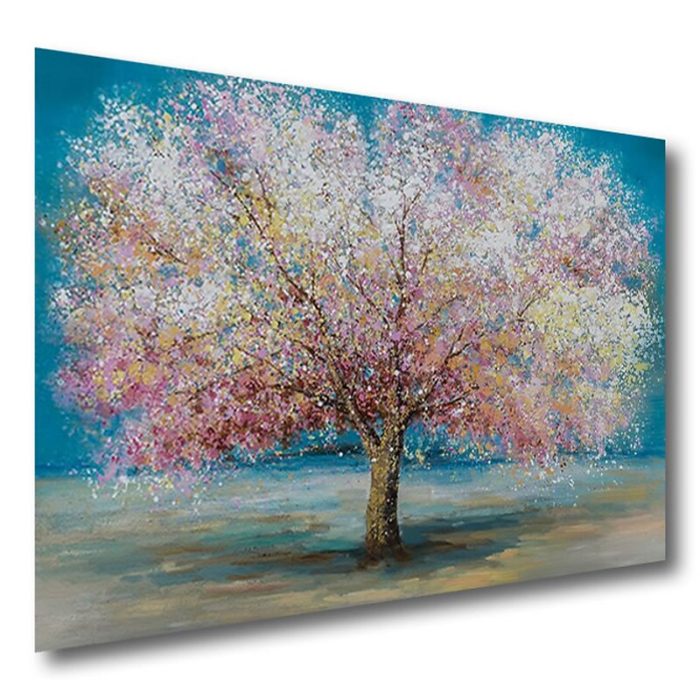 Tree of Life Wall Art Deco Blue Pink Canvas Painting Hang Up Sofa - Image 3
