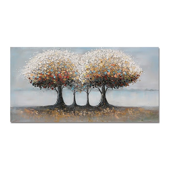 Trees Oil Painting On Canvas Textured Landscape Wall Paintings - Image 2