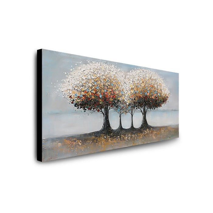 Trees Oil Painting On Canvas Textured Landscape Wall Paintings - Image 3